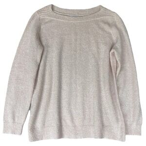 Croft Barrow Sweater Womens XL Ballet Pink Metallic Stretchy Soft Glam‎ Feminine